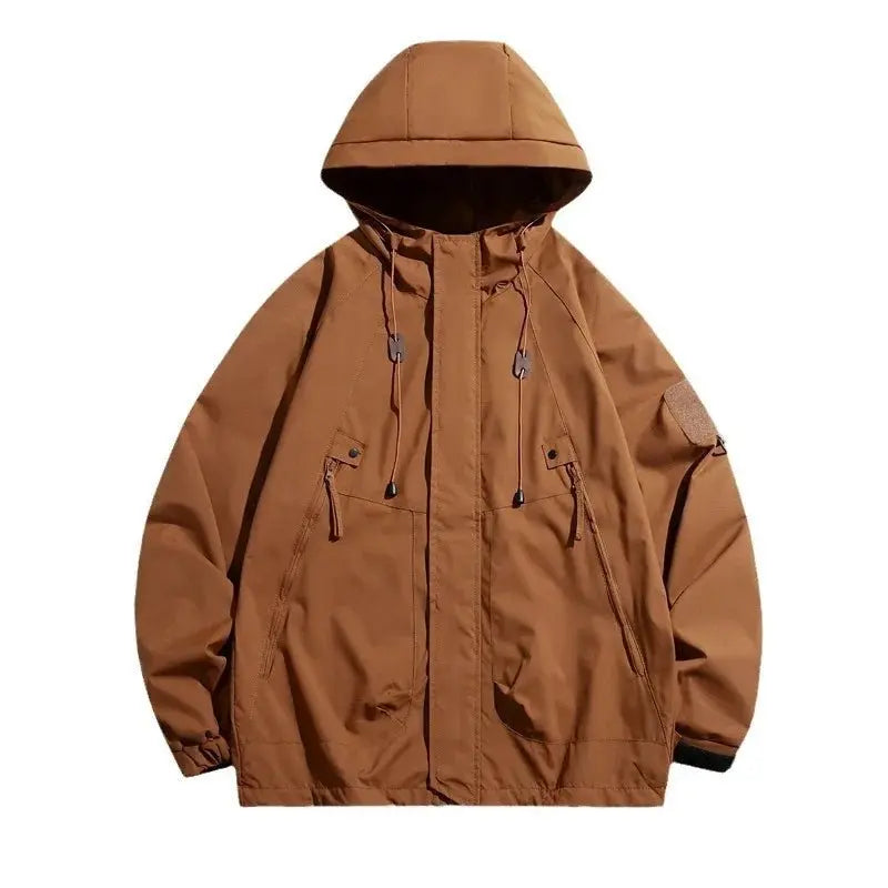 Men's Jacket Spring Autumn Trendy Brand Casual Hooded Jacket Outdoor Windproof and Waterproof - Beauty