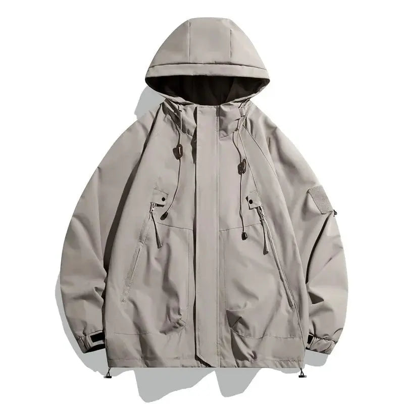 Men's Jacket Spring Autumn Trendy Brand Casual Hooded Jacket Outdoor Windproof and Waterproof - Beauty