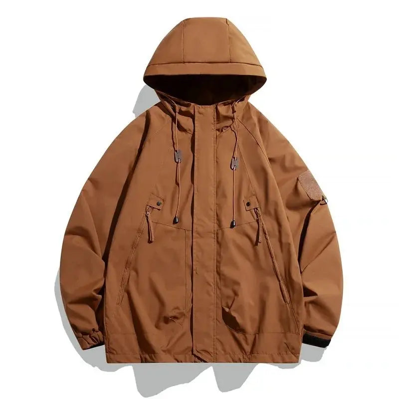 Men's Jacket Spring Autumn Trendy Brand Casual Hooded Jacket Outdoor Windproof and Waterproof - Beauty