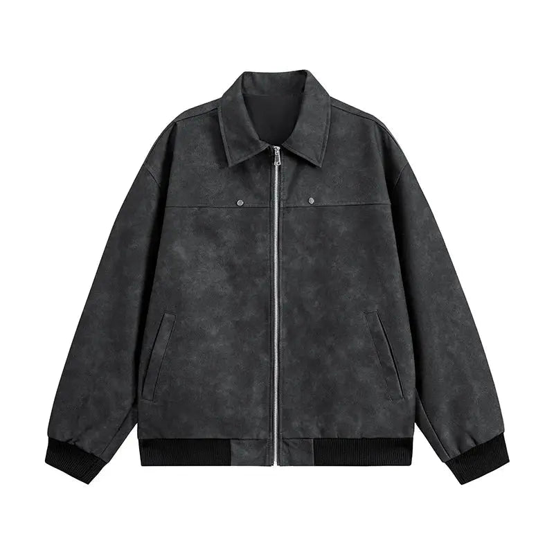 Men's Jackets Fashionable Soft and Comfortable Casual Loose and Versatile Handsome Retro Fashion Standing Collar Handsome Coats - Beauty