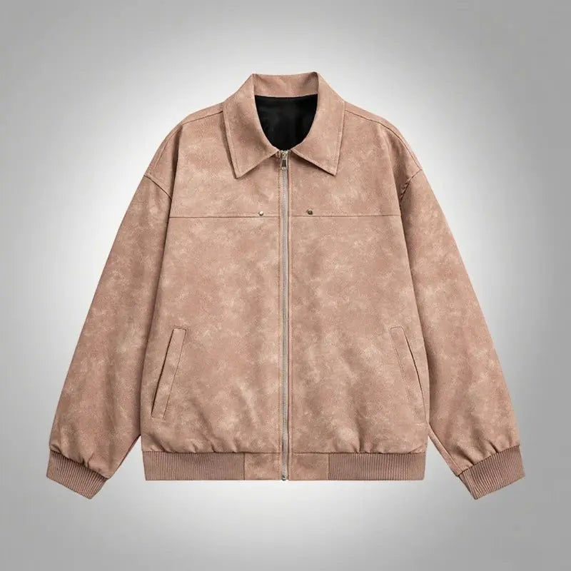 Men's Jackets Fashionable Soft and Comfortable Casual Loose and Versatile Handsome Retro Fashion Standing Collar Handsome Coats - Beauty