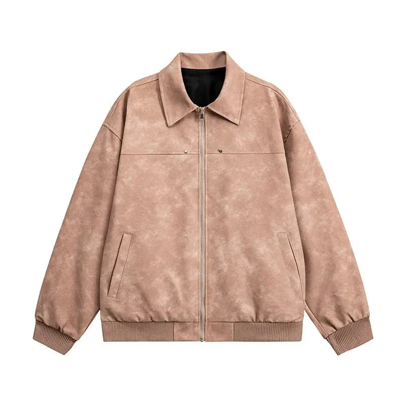 Men's Jackets Fashionable Soft and Comfortable Casual Loose and Versatile Handsome Retro Fashion Standing Collar Handsome Coats - Beauty