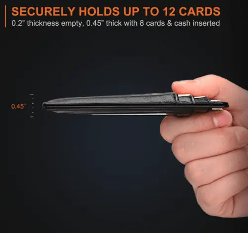 Mens Leather Slim Wallet Credit Card Holder RFID Blocking Pocket ID - Beauty