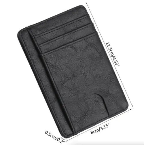 Mens Leather Slim Wallet Credit Card Holder RFID Blocking Pocket ID - Beauty