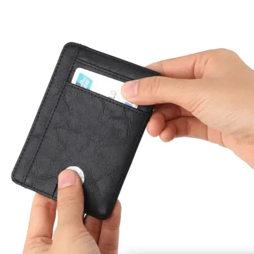 Mens Leather Slim Wallet Credit Card Holder RFID Blocking Pocket ID - Beauty