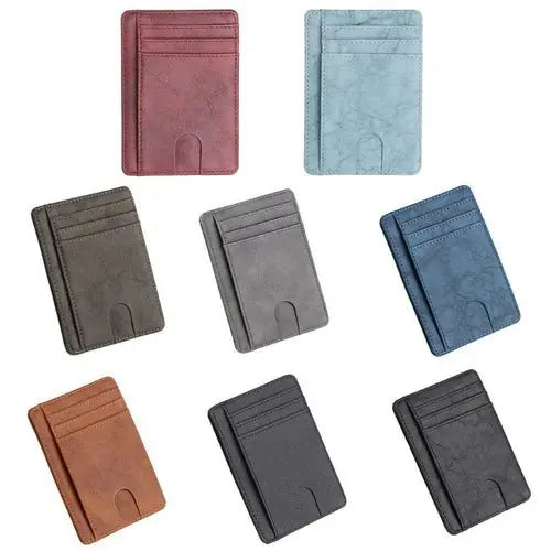 Mens Leather Slim Wallet Credit Card Holder RFID Blocking Pocket ID - Beauty