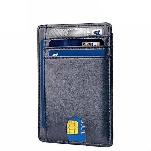 Mens Leather Slim Wallet Credit Card Holder RFID Blocking Pocket ID - Beauty