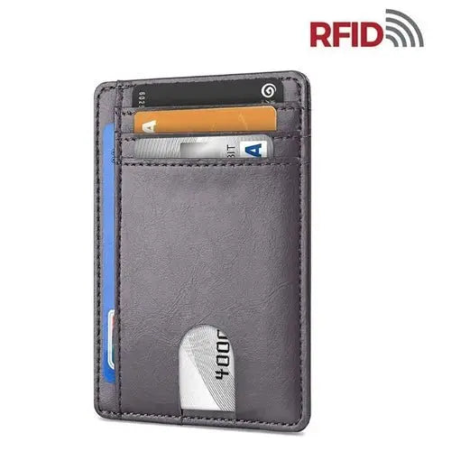 Mens Leather Slim Wallet Credit Card Holder RFID Blocking Pocket ID - Beauty