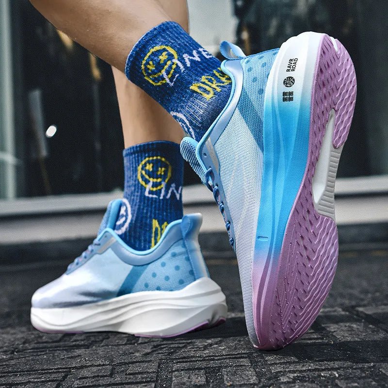 Men's Summer Breathable Mesh Thin Sports Shoes for Teenagers And Middle School Students Running Shoes with Carbon Plate - Beauty