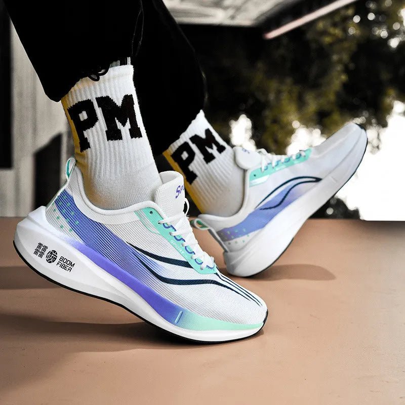 Men's Summer Breathable Mesh Thin Sports Shoes for Teenagers And Middle School Students Running Shoes with Carbon Plate - Beauty