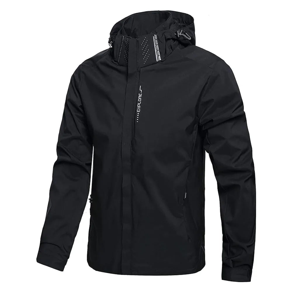 Men's Waterproof Rain Jacket Lightweight Outer Hooded Outdoor Raincoat Hiking Windproof Jacket Climbing Outdoor Jackets - Beauty