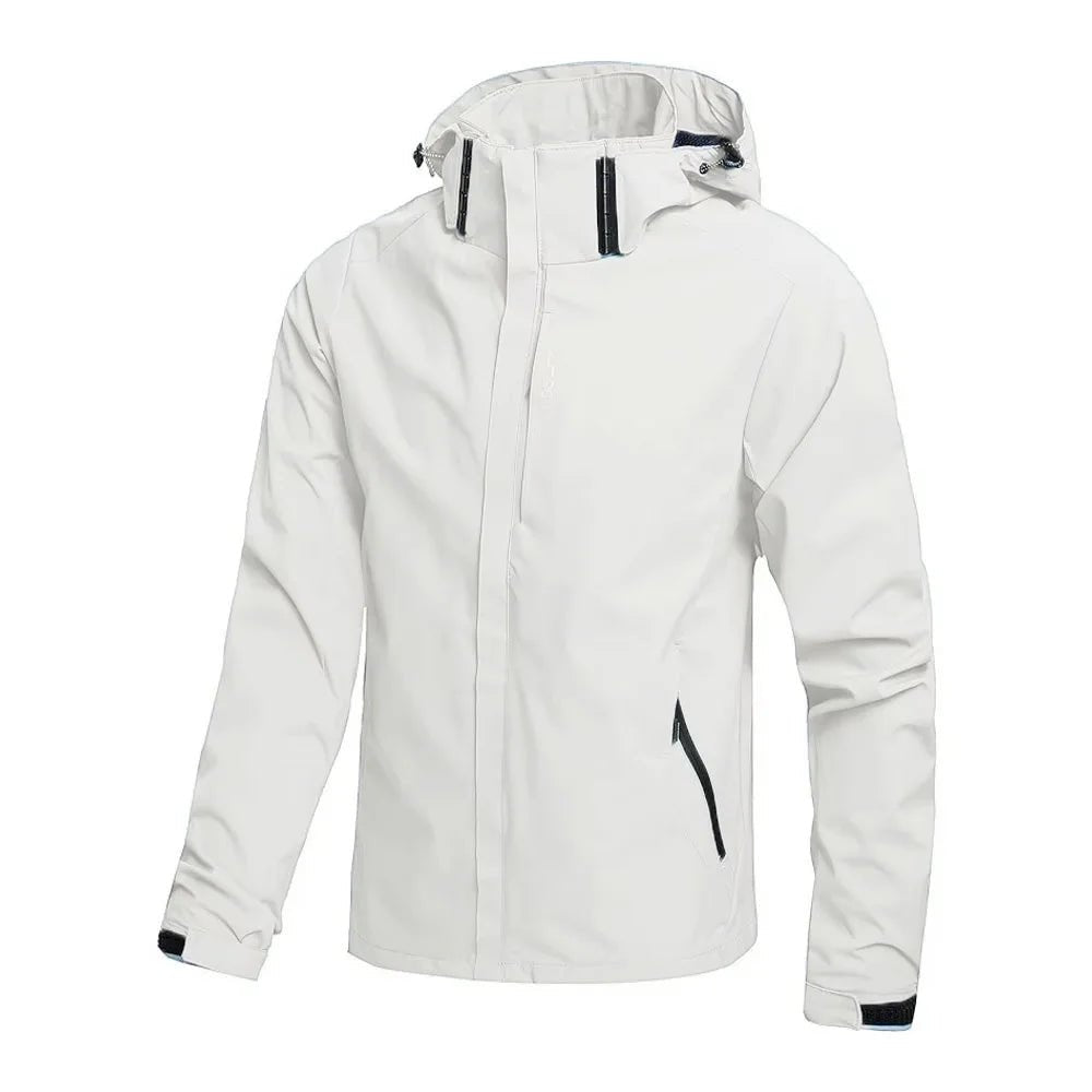 Men's Waterproof Rain Jacket Lightweight Outer Hooded Outdoor Raincoat Hiking Windproof Jacket Climbing Outdoor Jackets - Beauty