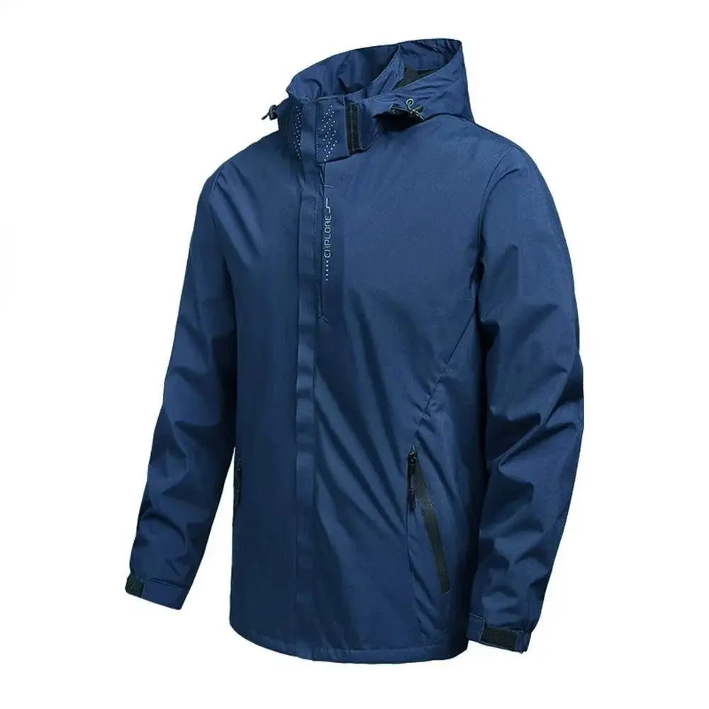 Men's Waterproof Rain Jacket Lightweight Outer Hooded Outdoor Raincoat Hiking Windproof Jacket Climbing Outdoor Jackets - Beauty