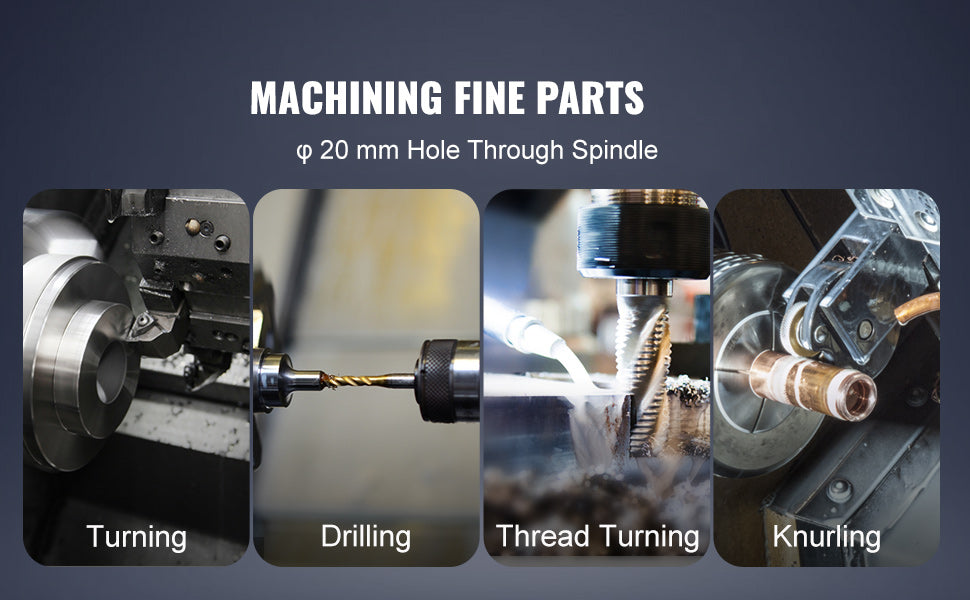 SucceBuy Metal Lathe Machine 7'' x 13.78'' 0-2200 RPM Continuously Variable Speed 500W & Tool Box for Processing Precision Parts