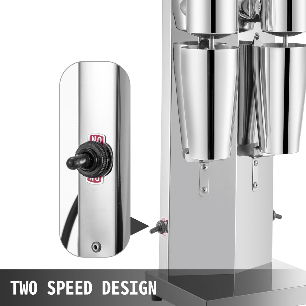 SucceBuy Milk Shake Machine 800ML Commercial Auto Double Cups Milkshaker Stainless Steel Shaking Maker Bubble Boba Drink Mixer