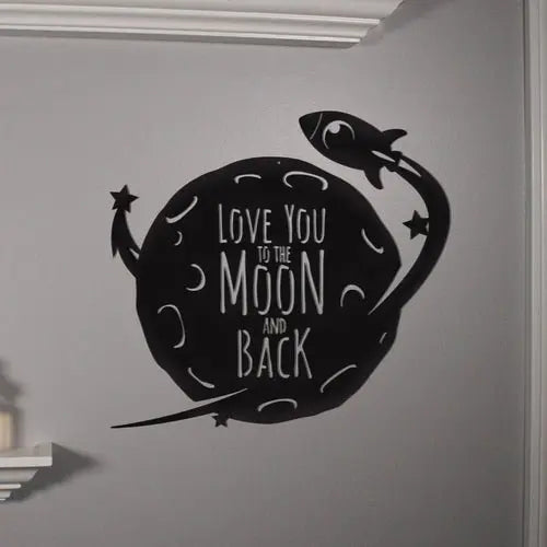 Moon and Back - Rocket - Metal Wall Art/Decor - Beauty