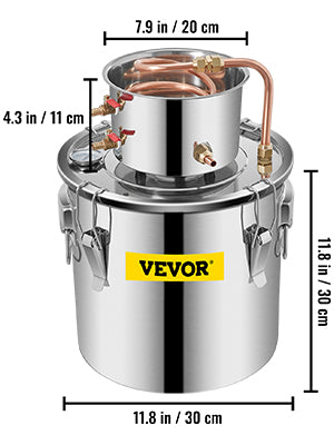 SucceBuy 3 5 8 Gal Distiller Moonshine Alcohol Brew Water Wine Essential Oil Brewing Kit Stainless Copper with Pump for Home DIY