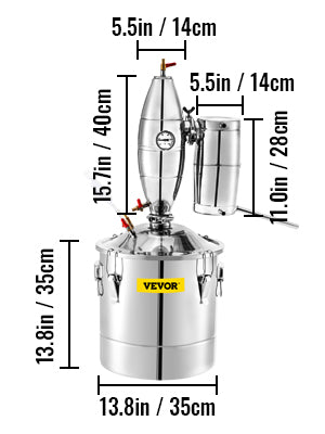 SucceBuy 20L-70L Alcohol Distiller Machine Beer Brewing Equipment DIY Wine Moonshine Apparatus Dispenser Kit Home Appliance