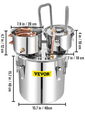 SucceBuy 50L Alcohol Water Distiller Bottle DIY Moonshine Equipment Stainless Steel Brewing Machine for Whisky Wine Dispenser