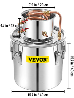 SucceBuy 50L Alcohol Still Stainless Steel Water Alcohol Distiller with Condenser 13.2Gal Wine Making Boiler with Copper Tube