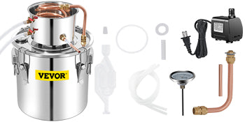 SucceBuy 50L Alcohol Still Stainless Steel Water Alcohol Distiller with Condenser 13.2Gal Wine Making Boiler with Copper Tube