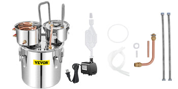 SucceBuy 50L Alcohol Water Distiller Bottle DIY Moonshine Equipment Stainless Steel Brewing Machine for Whisky Wine Dispenser