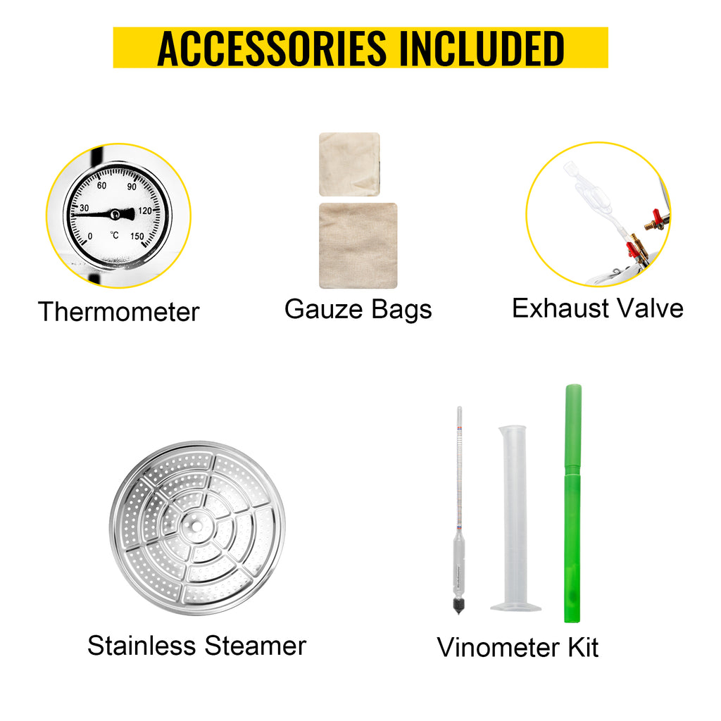 SucceBuy 20L-70L Alcohol Distiller Machine Beer Brewing Equipment DIY Wine Moonshine Apparatus Dispenser Kit Home Appliance