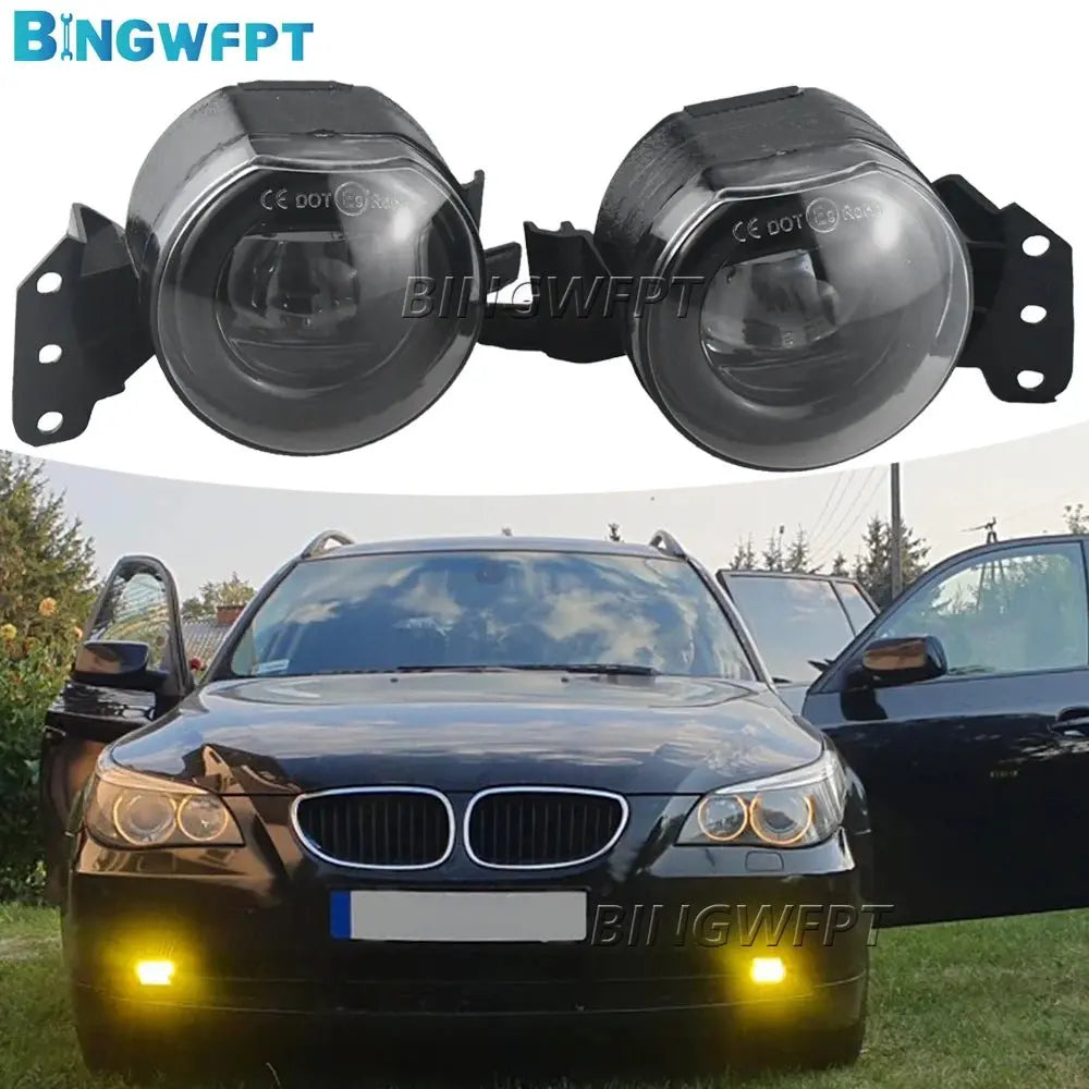 NEW Fog Lights For BMW E60 E90 E63 E46 323i 325i 525i Headlight Headlights Fog Light LED Fog Lamps Lens Foglights Accessories - Beauty