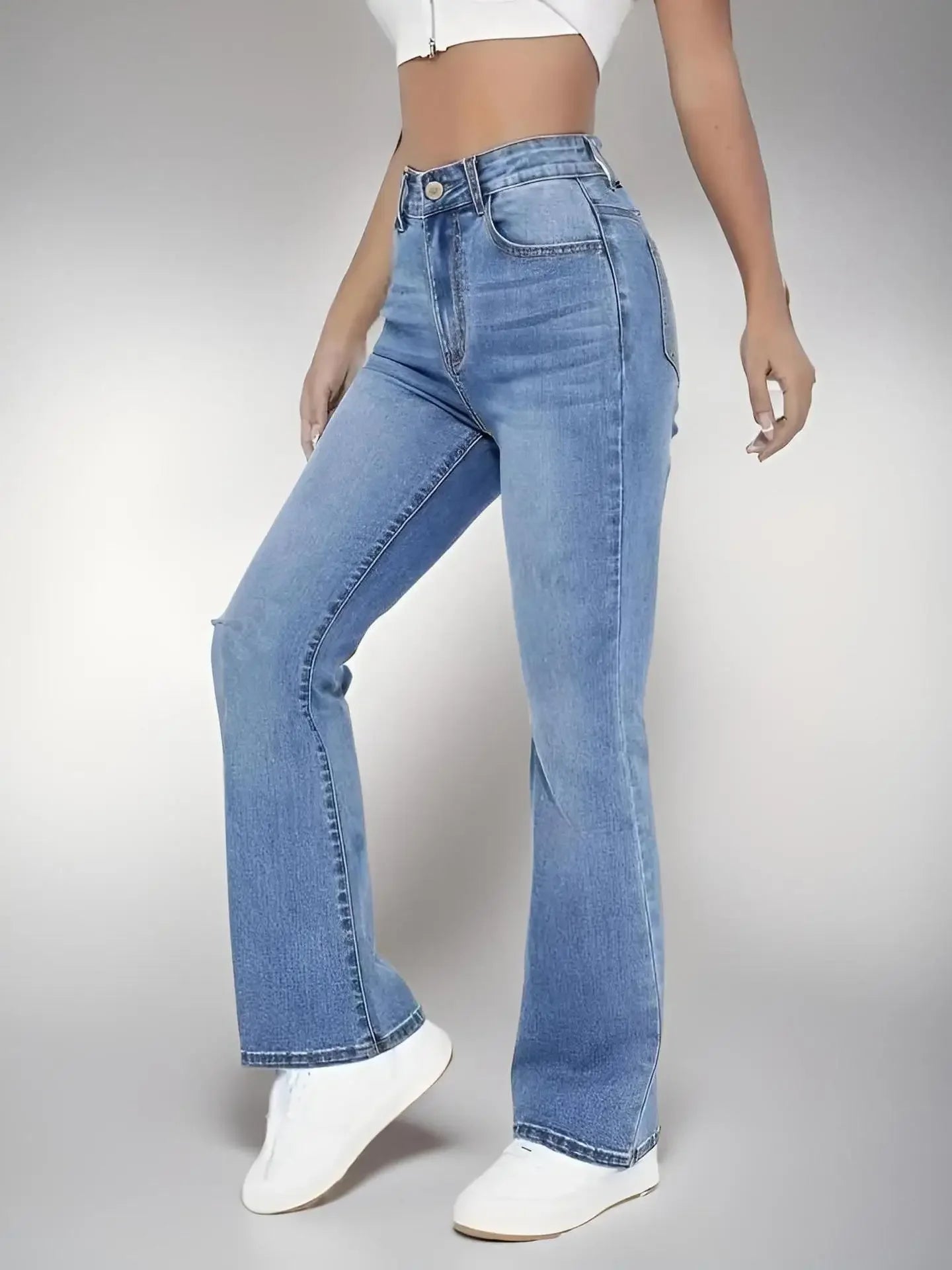 New women's hot jeans slimming European and American style casual versatile high waist washed Denim trousers for women - Beauty