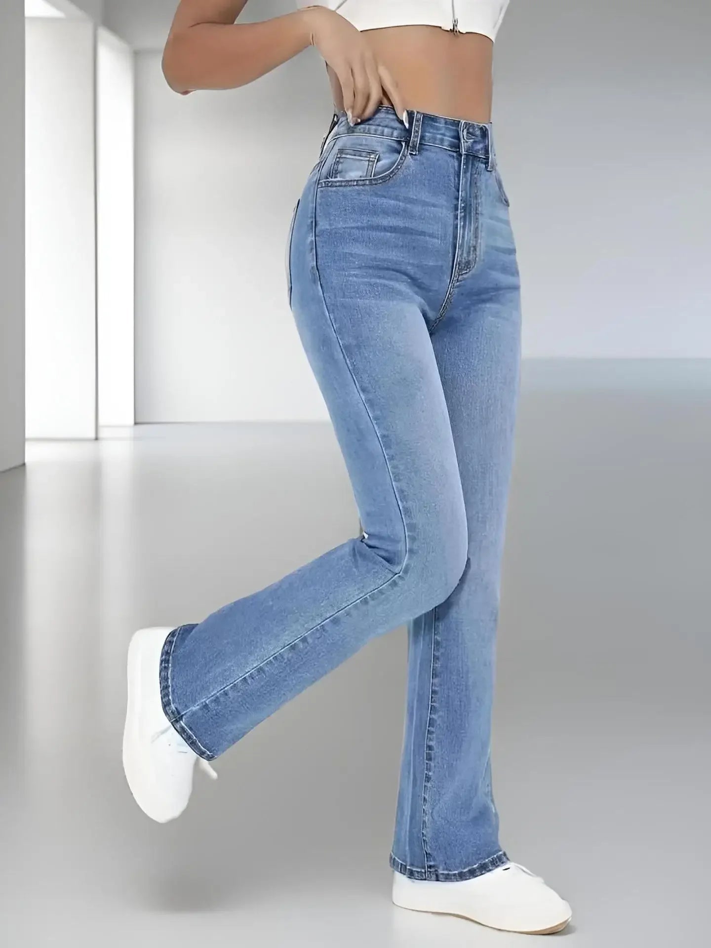 New women's hot jeans slimming European and American style casual versatile high waist washed Denim trousers for women - Beauty