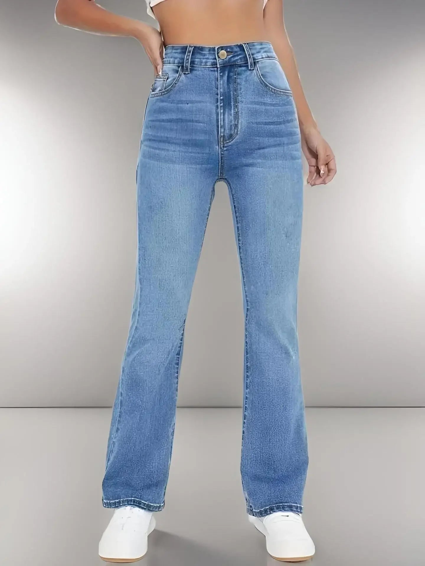 New women's hot jeans slimming European and American style casual versatile high waist washed Denim trousers for women - Beauty
