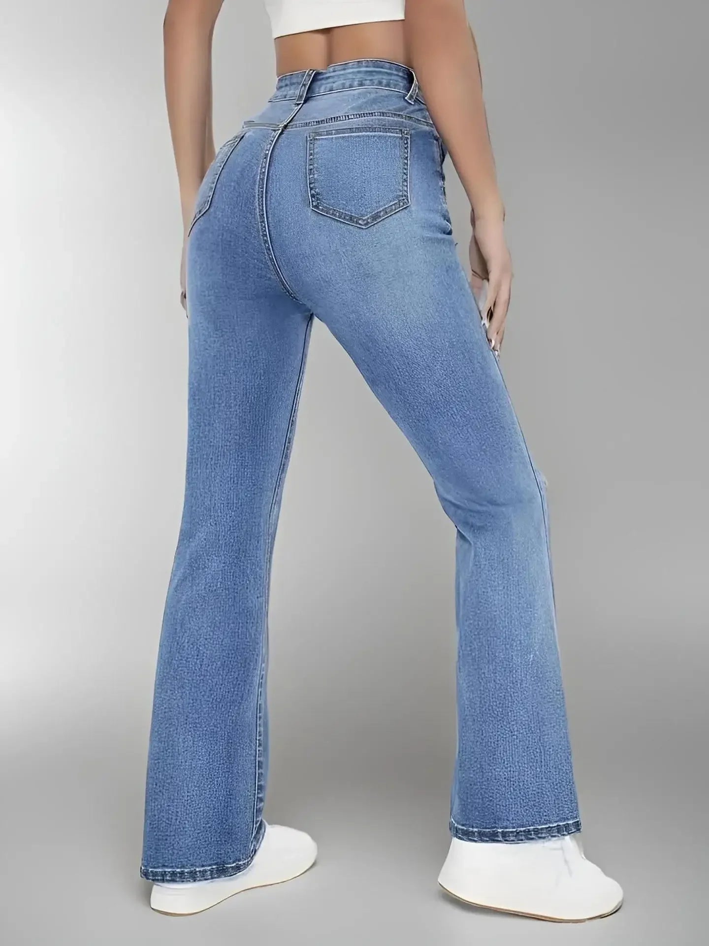 New women's hot jeans slimming European and American style casual versatile high waist washed Denim trousers for women - Beauty