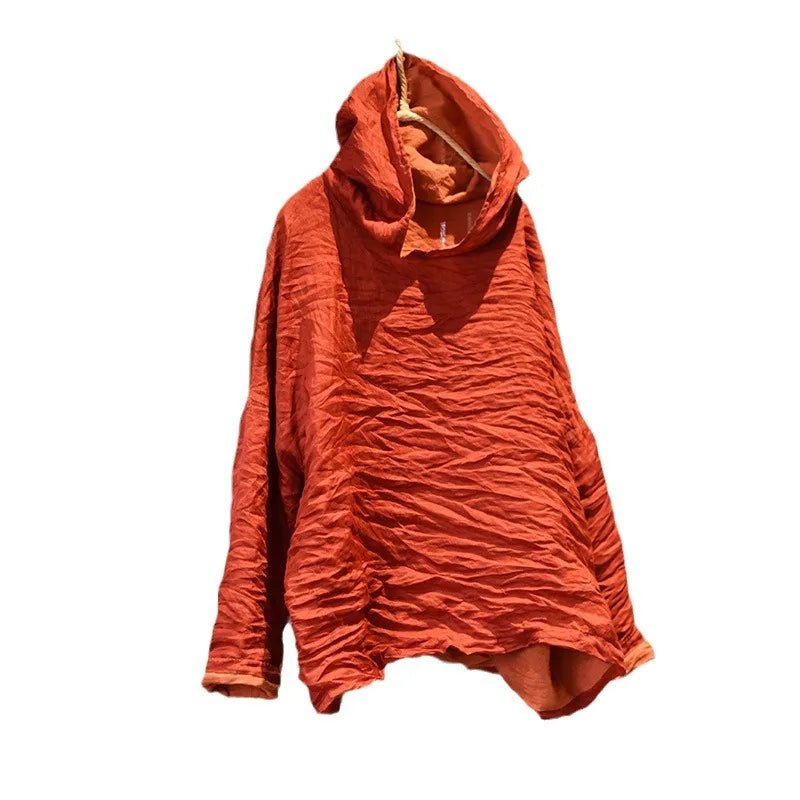 Original Qing 00 - Strand Double - Layer Silk Hoodie Loose Artistic Overhead Small irt T - irt - Beauty