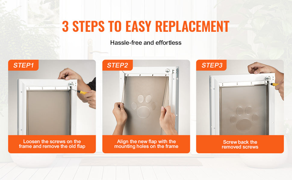 SucceBuy Pet Door Replacement Flap Compatible Flap Pet Doors Magnetic Strip Weather-proof Thickened PVC Replacement Flap