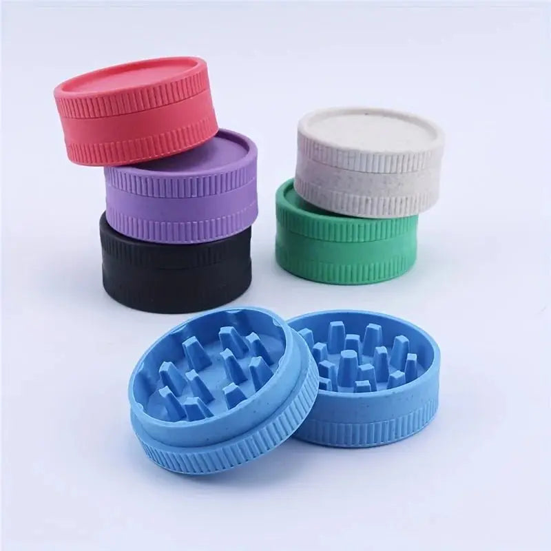Portable 2 - Layers 55MM Tobacco Grinder Biodegradable Plastic Herb Crusher Hemps Spice Shredder Smoking Accessories Kitchen Tools - Beauty