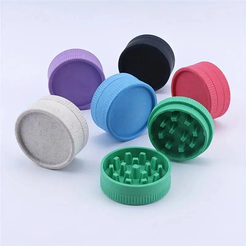Portable 2 - Layers 55MM Tobacco Grinder Biodegradable Plastic Herb Crusher Hemps Spice Shredder Smoking Accessories Kitchen Tools - Beauty