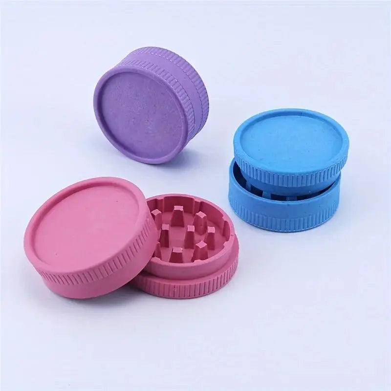 Portable 2 - Layers 55MM Tobacco Grinder Biodegradable Plastic Herb Crusher Hemps Spice Shredder Smoking Accessories Kitchen Tools - Beauty