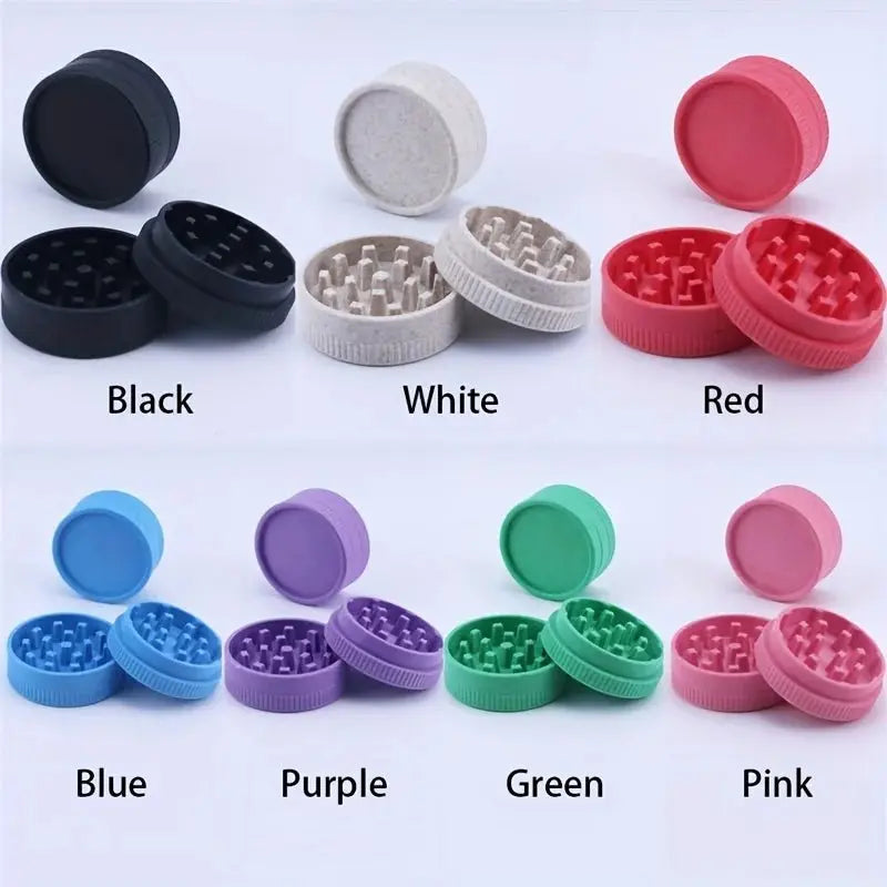 Portable 2 - Layers 55MM Tobacco Grinder Biodegradable Plastic Herb Crusher Hemps Spice Shredder Smoking Accessories Kitchen Tools - Beauty