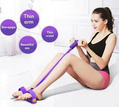 Portable Fitness Resistance Band with Pedal - Beauty