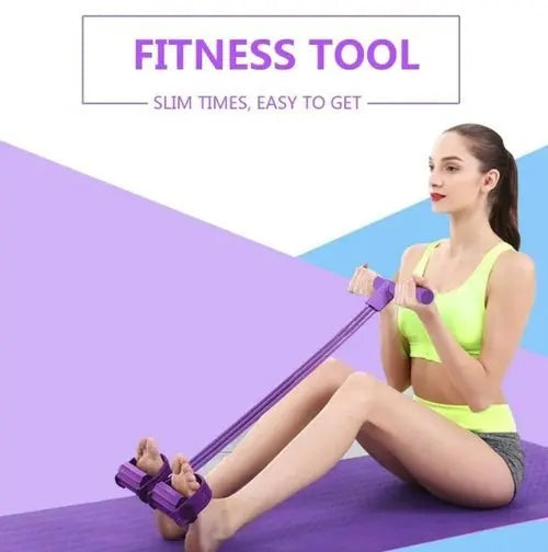 Portable Fitness Resistance Band with Pedal - Beauty