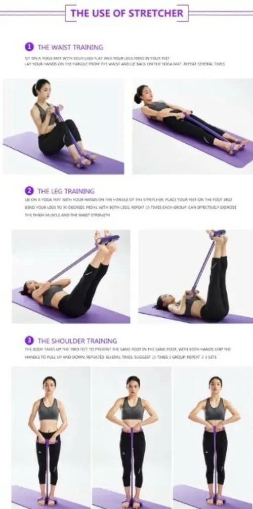 Portable Fitness Resistance Band with Pedal - Beauty