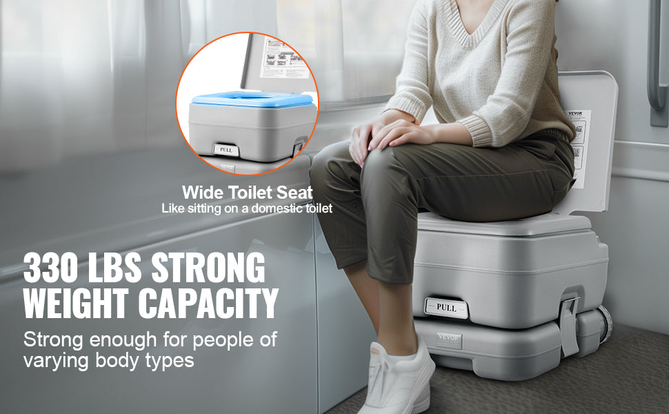 SucceBuy Portable Toilet for Camping Porta Potty Push-Button Pressurized Flush Commode Leak-proof and Odourless Portable Toilet