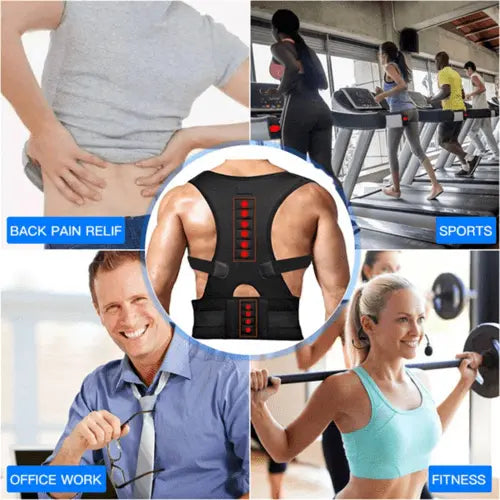 Posture Corrector Support Magnetic Back Shoulder Brace Belt Band For - Beauty