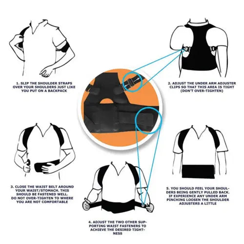 Posture Corrector Support Magnetic Back Shoulder Brace Belt Band For - Beauty