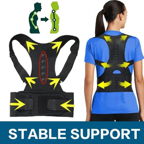 Posture Corrector Support Magnetic Back Shoulder Brace Belt Band For - Beauty