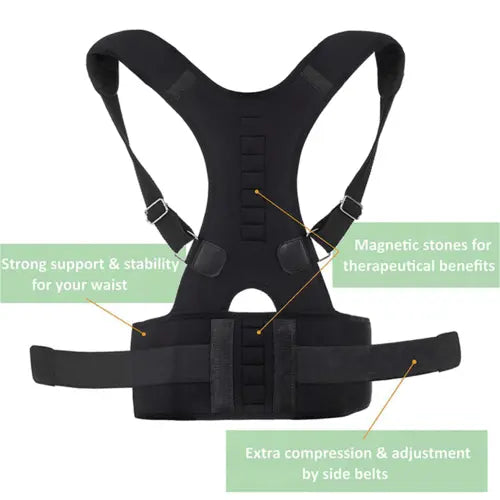 Posture Corrector Support Magnetic Back Shoulder Brace Belt Band For - Beauty