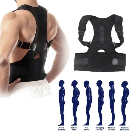 Posture Corrector Support Magnetic Back Shoulder Brace Belt Band For - Beauty