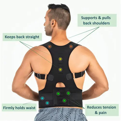 Posture Corrector Support Magnetic Back Shoulder Brace Belt Band For - Beauty