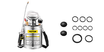 SucceBuy 4-12L Hand Powered Sprayer Stainless Steel Watering Spraying Sprinkling Atomizer Pump Home Ground Garden Cleaning Sprayer