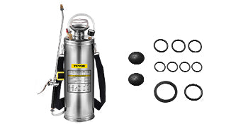 SucceBuy 4-12L Hand Powered Sprayer Stainless Steel Watering Spraying Sprinkling Atomizer Pump Home Ground Garden Cleaning Sprayer